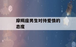 摩羯座男生对待爱情的态度(摩羯座男生对待爱情的态度是什么)