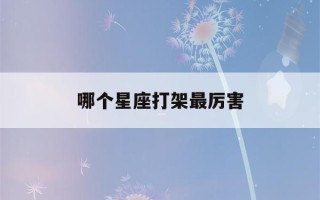 哪个星座打架最厉害(哪个星座打架最厉害女生)