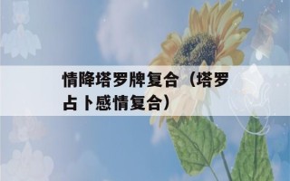 情降塔罗牌复合（塔罗占卜感情复合）