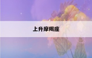 上升摩羯座(上升摩羯座是几月几日)