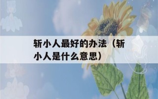 斩小人最好的办法（斩小人是什么意思）