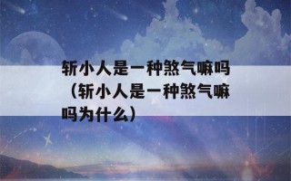 斩小人是一种煞气嘛吗（斩小人是一种煞气嘛吗为什么）