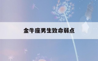 金牛座男生致命弱点(金牛座男生喜欢什么礼物)