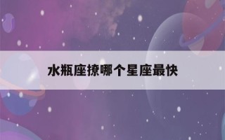 水瓶座撩哪个星座最快(水瓶座被撩到的特征)