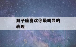 双子座喜欢你最明显的表现(双子座害怕失去一个人表现)