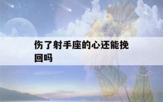 伤了射手座的心还能挽回吗(伤了射手座女生的心怎么办)