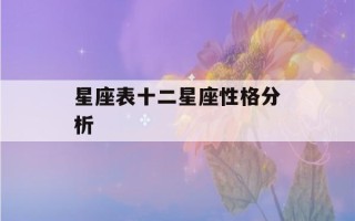 星座表十二星座性格分析(天蝎座上升星座查询表)