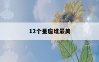 12个星座谁最美(12个星座谁最美超准)