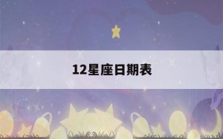 12星座日期表(12星座日期表及特点)