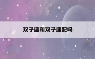 双子座和双子座配吗(5月双子和6月双子哪个厉害)