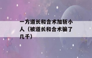 一方道长和合术加斩小人（被道长和合术骗了几千）