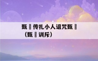 甄嬛传扎小人诅咒甄嬛（甄嬛训斥）