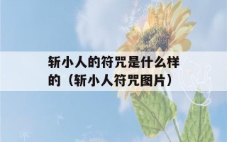 斩小人的符咒是什么样的（斩小人符咒图片）