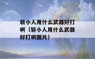 斩小人用什么武器好打啊（斩小人用什么武器好打啊图片）