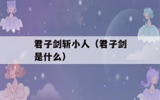 君子剑斩小人（君子剑是什么）