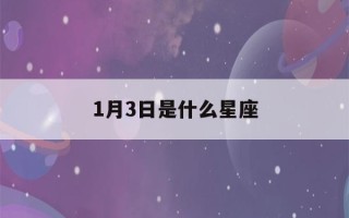 1月3日是什么星座(1月30日是什么星座)