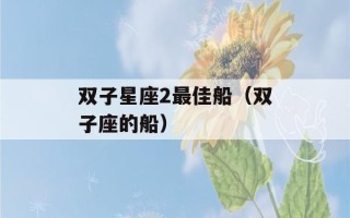 双子星座2最佳船（双子座的船）