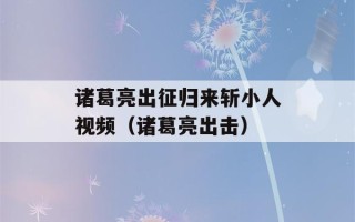 诸葛亮出征归来斩小人视频（诸葛亮出击）