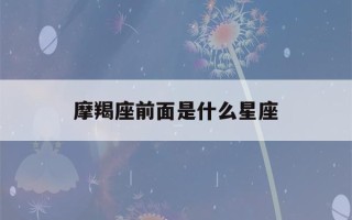 摩羯座前面是什么星座(摩羯座前面是什么星座女)