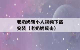 老奶奶斩小人视频下载安装（老奶奶反击）