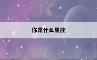 你是什么星座(你是什么星座是什么歌)