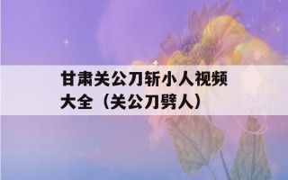 甘肃关公刀斩小人视频大全（关公刀劈人）