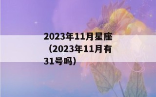 2023年11月星座（2023年11月有31号吗）