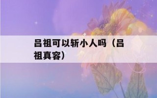 吕祖可以斩小人吗（吕祖真容）