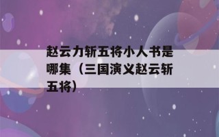 赵云力斩五将小人书是哪集（三国演义赵云斩五将）