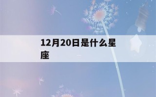 12月20日是什么星座(10月20日是什么星座)