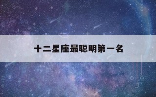 十二星座最聪明第一名(十二星座)