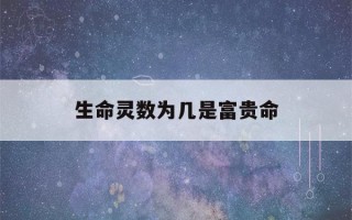 生命灵数为几是富贵命(生命灵数为几是富贵命豆瓣)