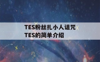 TES粉丝扎小人诅咒TES的简单介绍