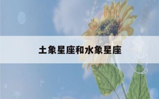 土象星座和水象星座(土象星座和水象星座合适吗)