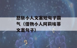 怒斩小人文案短句子霸气（借物小人阿莉埃蒂文案句子）