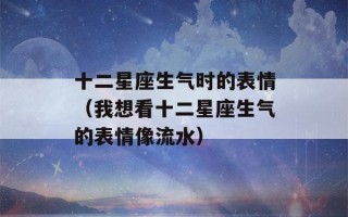 十二星座生气时的表情（我想看十二星座生气的表情像流水）