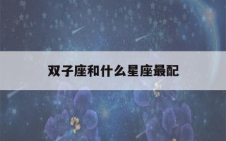 双子座和什么星座最配(双子女和什么星座最配)