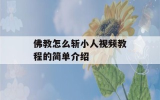 佛教怎么斩小人视频教程的简单介绍