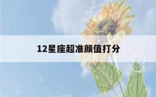 12星座超准颜值打分(星座太阳月亮上升怎么查询)