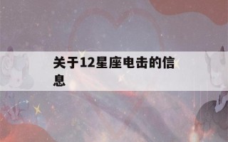 关于12星座电击的信息