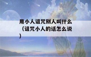 用小人诅咒别人叫什么（诅咒小人的话怎么说）