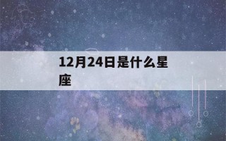 12月24日是什么星座(12月24日是什么星座男)