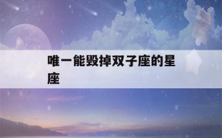 唯一能毁掉双子座的星座(双子座最合不来的星座)