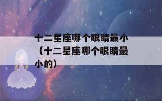 十二星座哪个眼睛最小（十二星座哪个眼睛最小的）