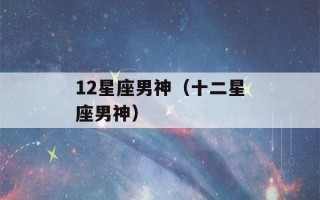 12星座男神（十二星座男神）