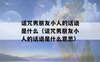 诅咒男朋友小人的话语是什么（诅咒男朋友小人的话语是什么意思）