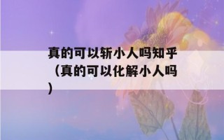 真的可以斩小人吗知乎（真的可以化解小人吗）