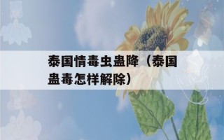 泰国情毒虫蛊降（泰国蛊毒怎样解除）