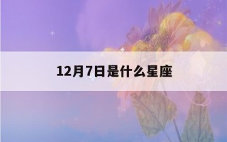 12月7日是什么星座(12月23日是什么星座)