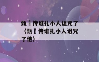 甄嬛传谁扎小人诅咒了（甄嬛传谁扎小人诅咒了他）